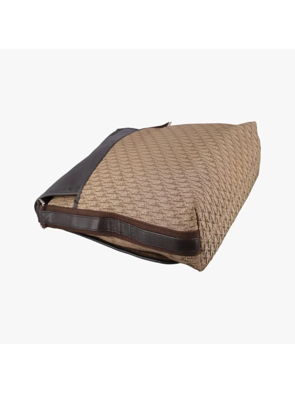 Dior Street Chic Messenger Brown Beige Jacquard Canvas Calf Leather